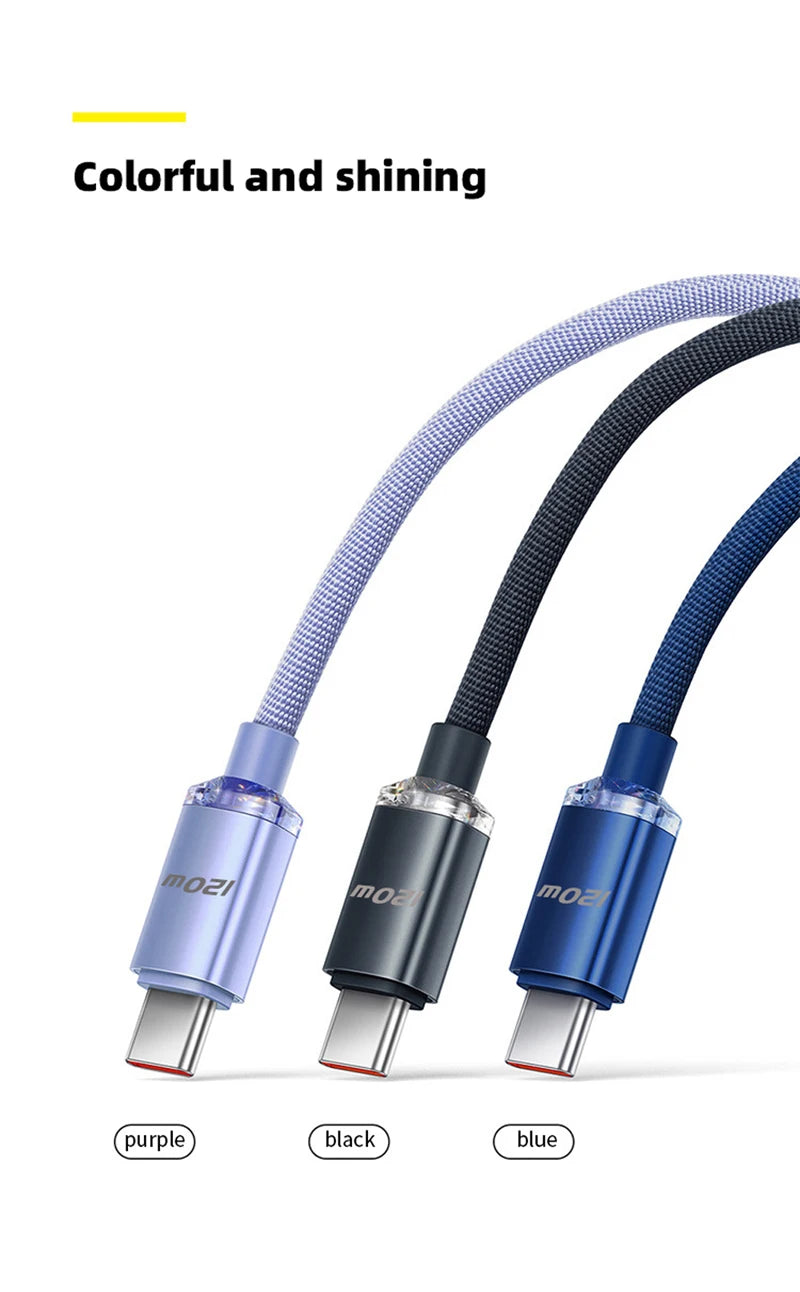 120W Fast Charging Cable – Durable USB-C for Android & More | Super Fast Charge