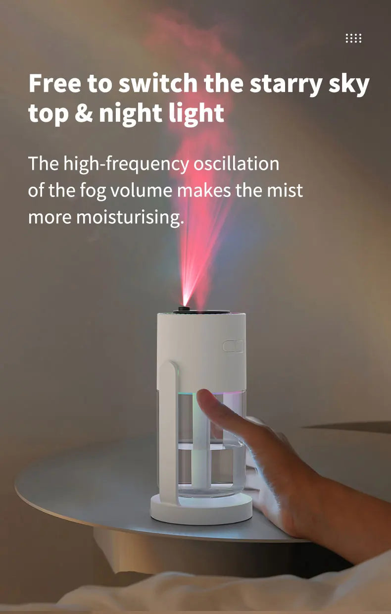 USB Starry Sky Humidifier – Heavy Fog Aromatherapy Diffuser for Car, Home & Desk