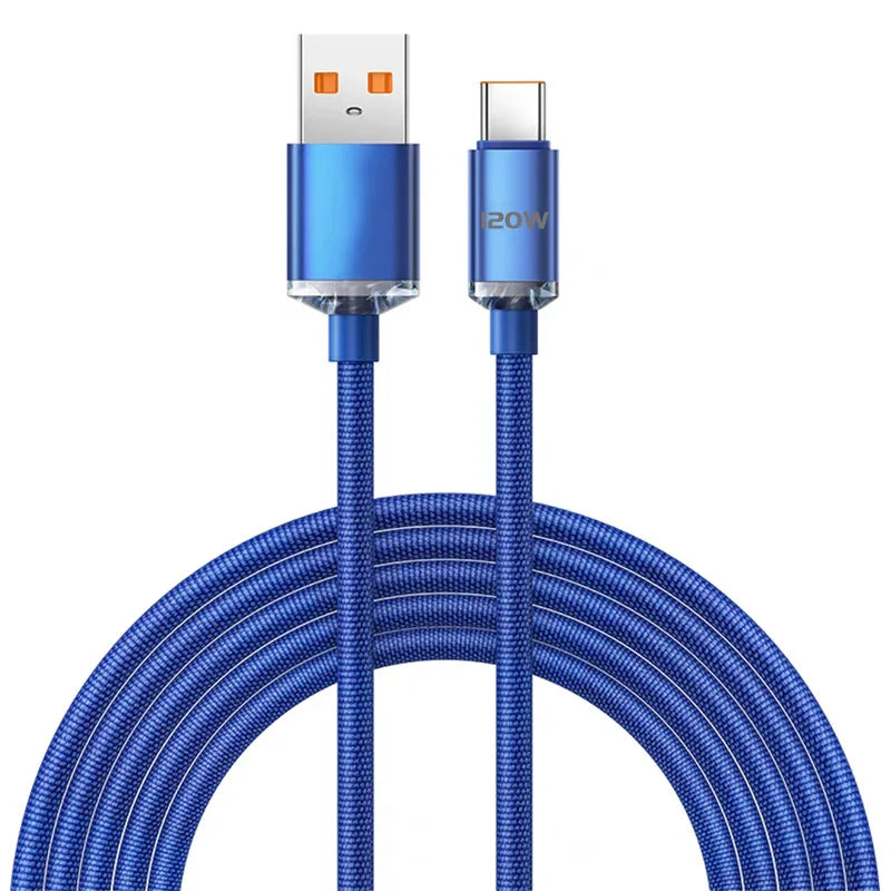 120W Fast Charging Cable – Durable USB-C for Android & More | Super Fast Charge