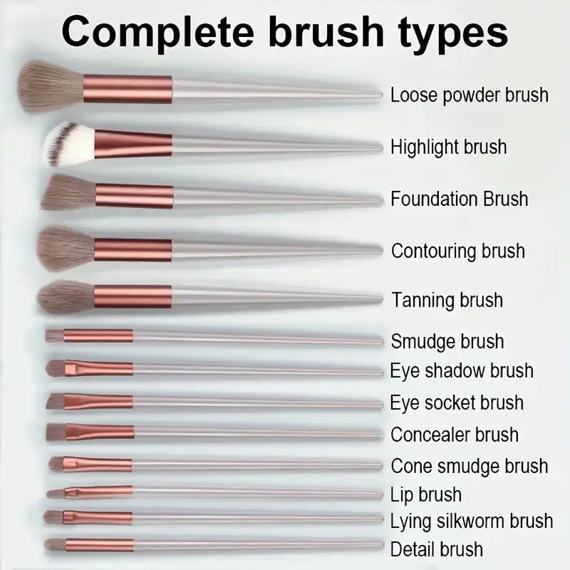 13PCS Soft Makeup Brush Set – Foundation, Eyeshadow & Blending Brushes