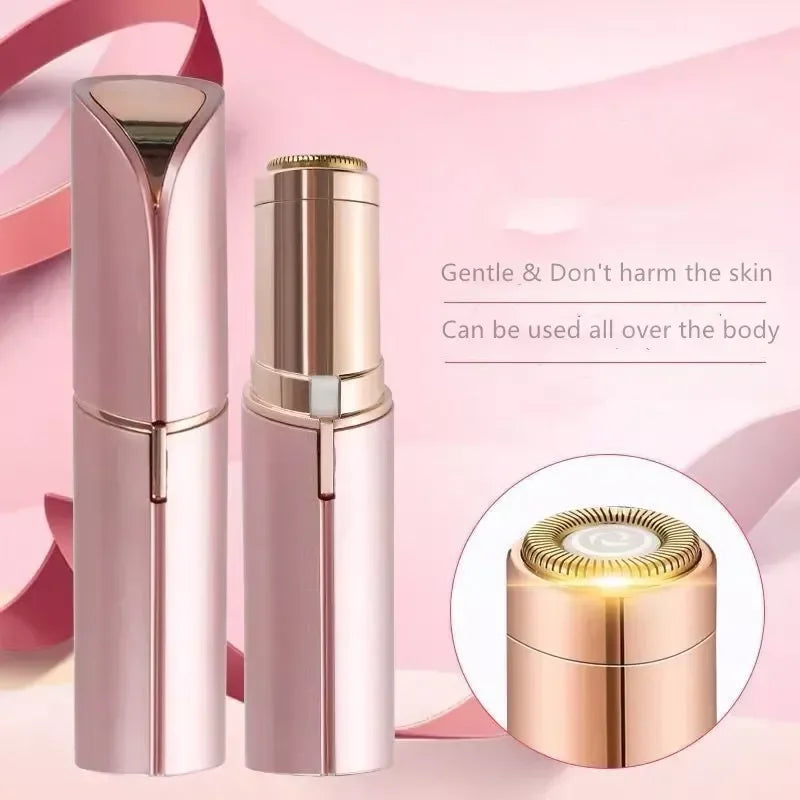 Electric Facial Hair Remover – Lipstick Shape, Painless & Portable Epilator for Eyebrows & Bikini Line