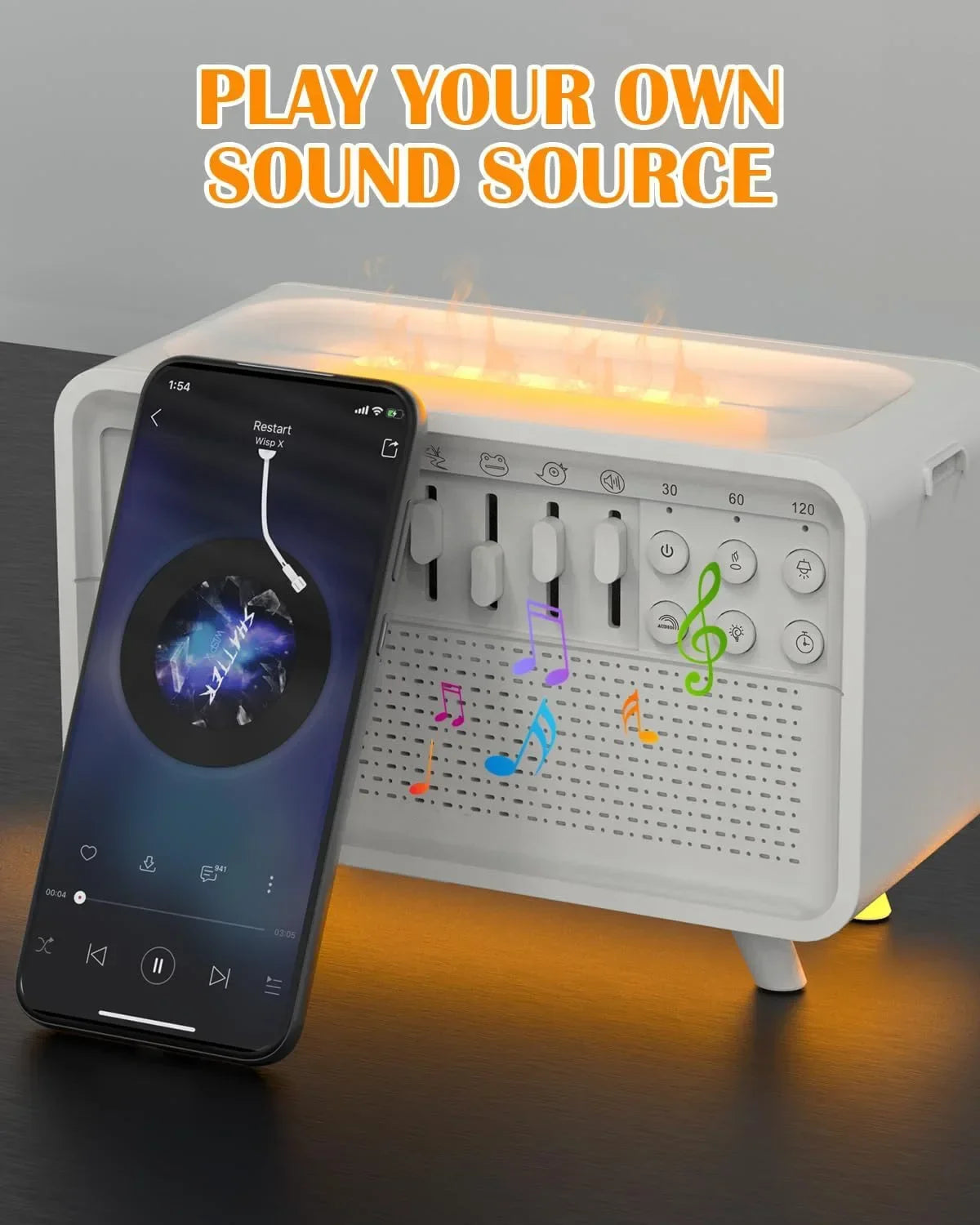 Sleep Better Every Night – 4-in-1 White Noise Machine with LED Night Light, Bluetooth Speaker & Humidifier