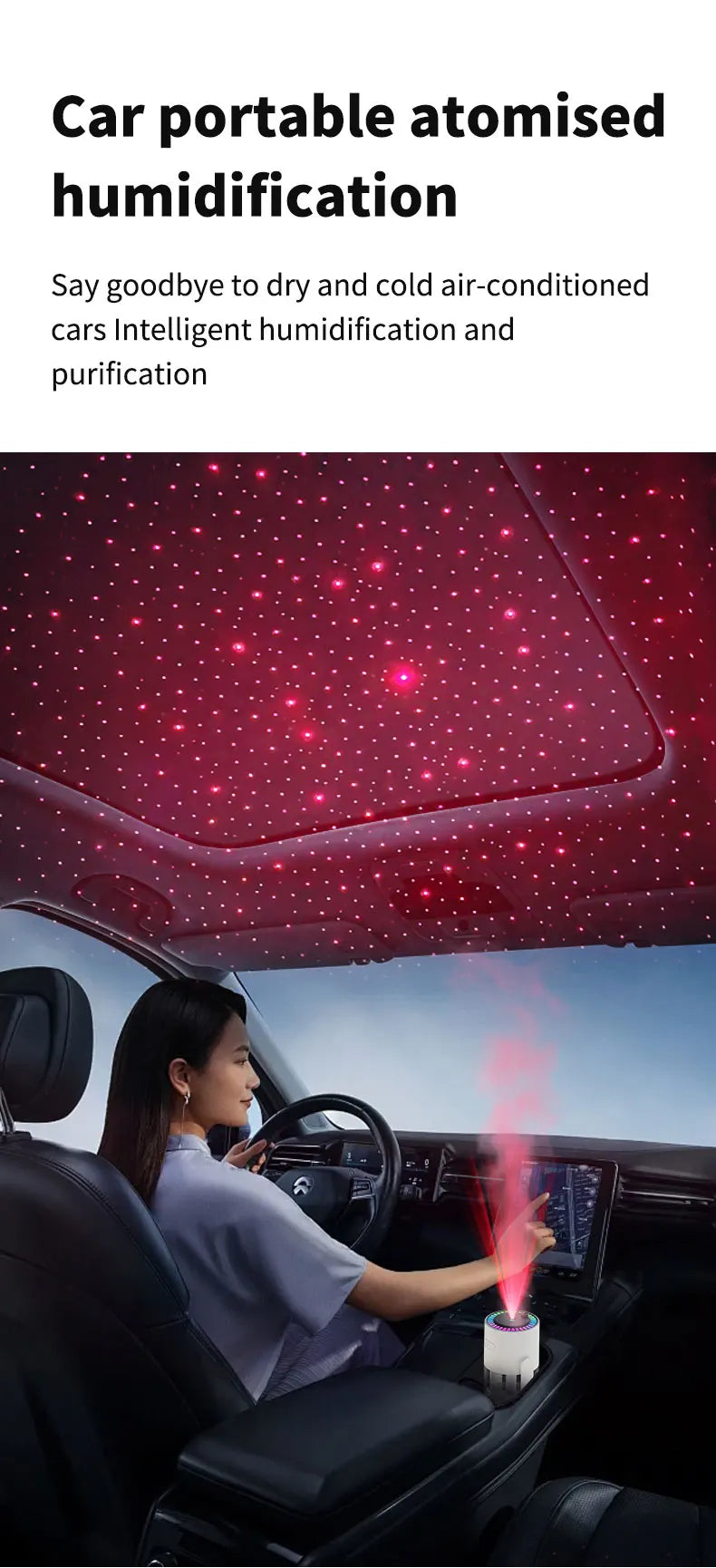 USB Starry Sky Humidifier – Heavy Fog Aromatherapy Diffuser for Car, Home & Desk