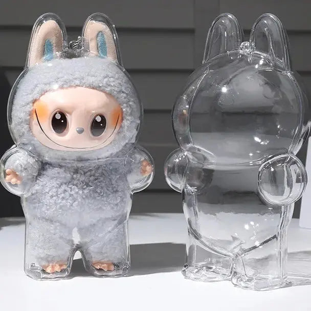 Labubu Transparent Display Case – Protective Doll Cover for Cute Elf & Plush Toys