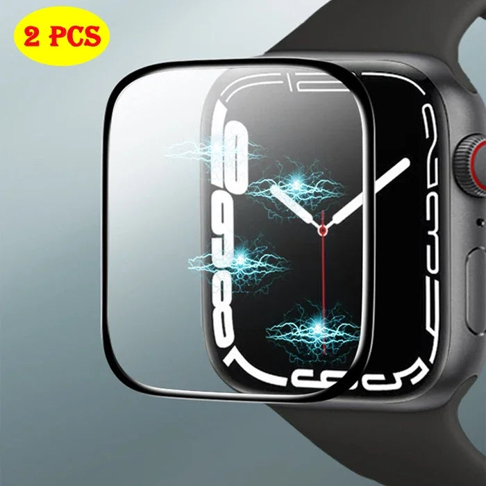 3D Full Cover Screen Protector for Apple Watch – Ultra, Series 9/8/7/6/SE/5/4/3 – 49mm/45mm/44mm/41mm/40mm – Soft Hydrogel Film