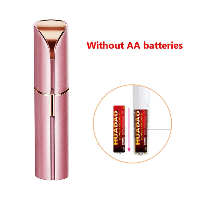 Electric Facial Hair Remover – Lipstick Shape, Painless & Portable Epilator for Eyebrows & Bikini Line
