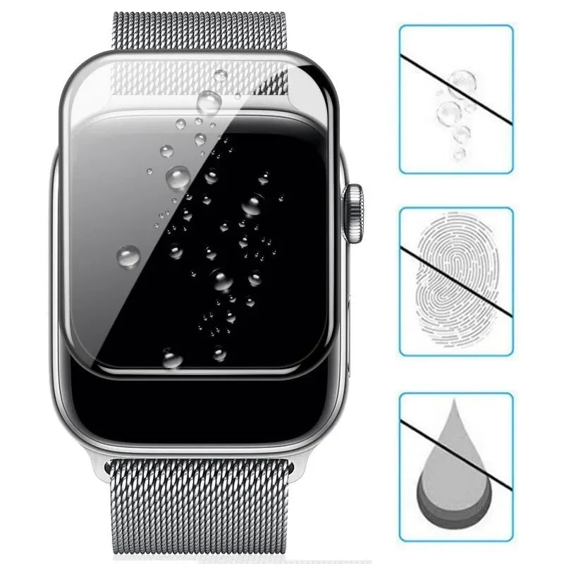 3D Full Cover Screen Protector for Apple Watch – Ultra, Series 9/8/7/6/SE/5/4/3 – 49mm/45mm/44mm/41mm/40mm – Soft Hydrogel Film