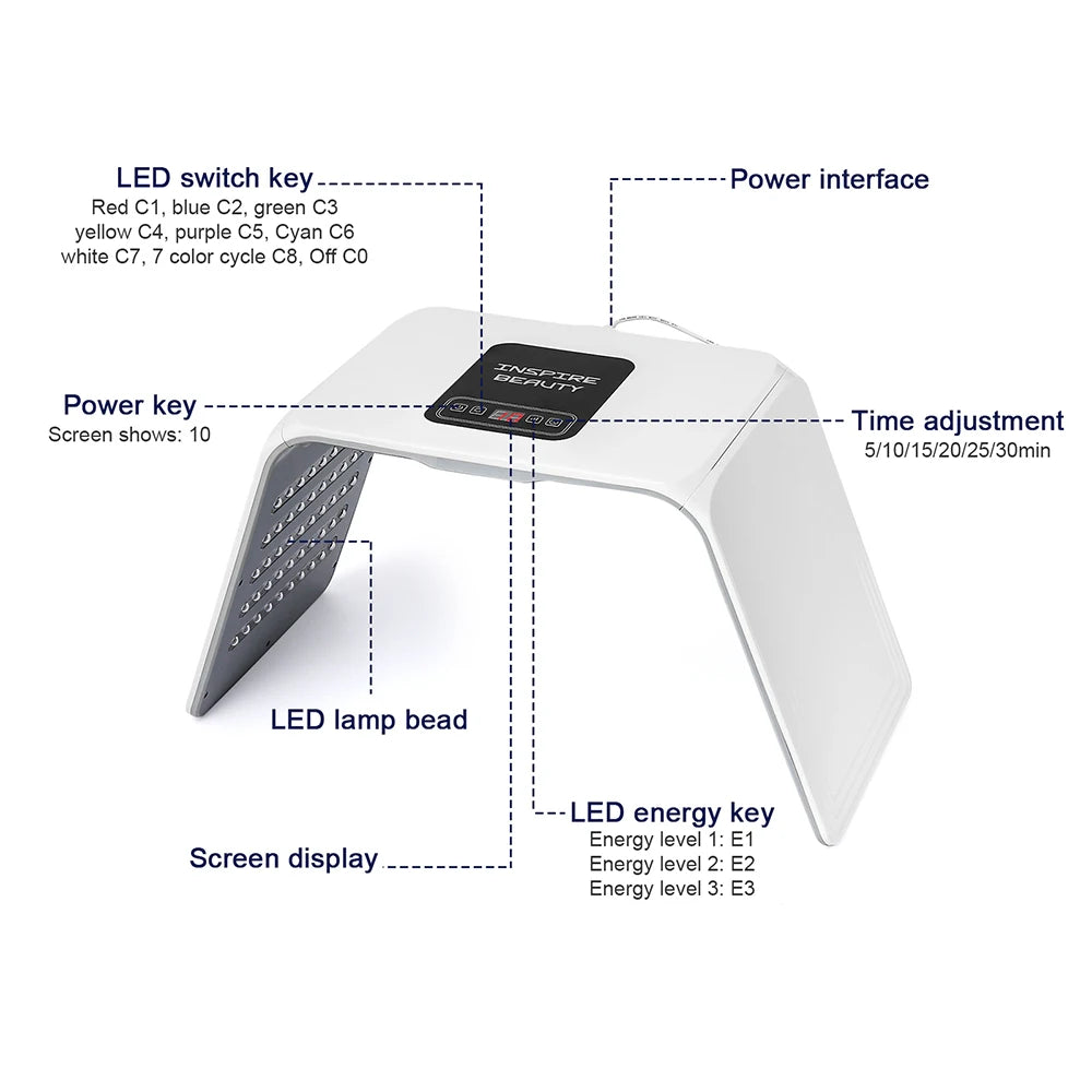 7-Color LED Face & Body Light Therapy Lamp – Skin Rejuvenation & Anti-Wrinkle SPA Device