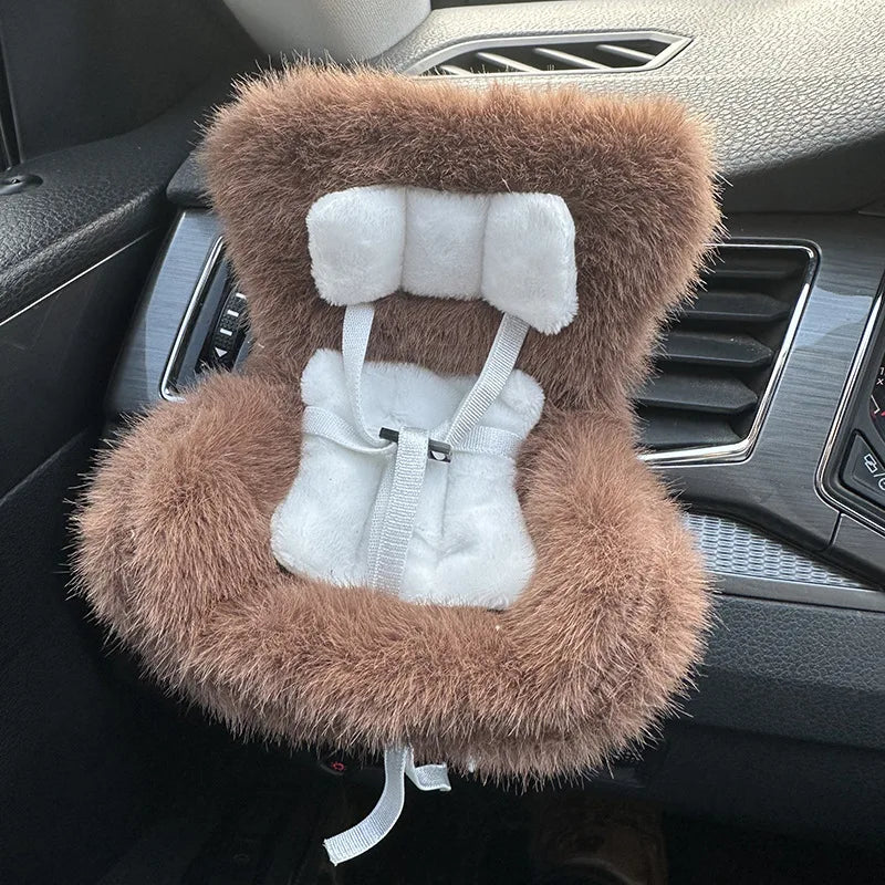 Mini Car Seat for Labubu Dolls – 17cm Safety Chair Plush Car Decor