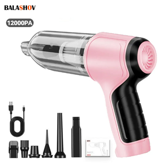 Cordless Mini Car Vacuum Cleaner – Handheld Rechargeable with Built-in Battery