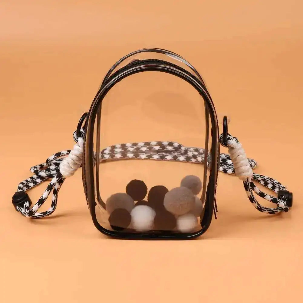 Labubu Transparent Shoulder Bag – 15cm Doll Display Crossbody (No Doll)
