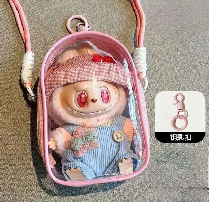 Labubu Transparent Shoulder Bag – 15cm Doll Display Crossbody (No Doll)
