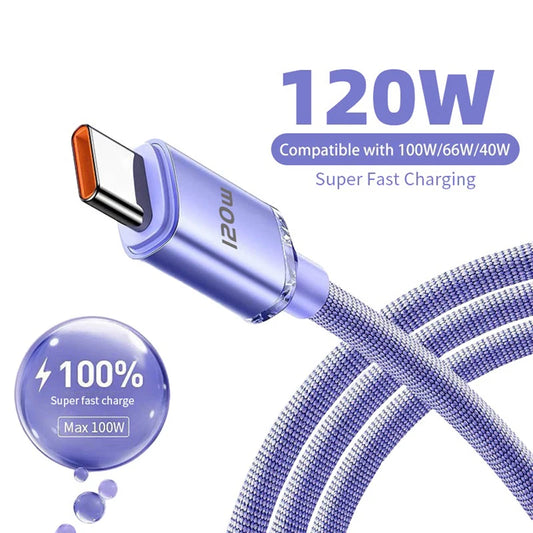 120W Fast Charging Cable – Durable USB-C for Android & More | Super Fast Charge