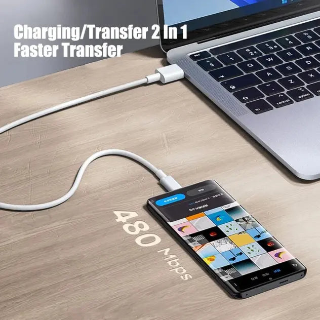 60W USB-C to USB-C Fast Charging & Data Cable – Compatible with iPhone 15/15 Pro, Huawei, Samsung, Xiaomi – Black/White – 1m/2m/3m