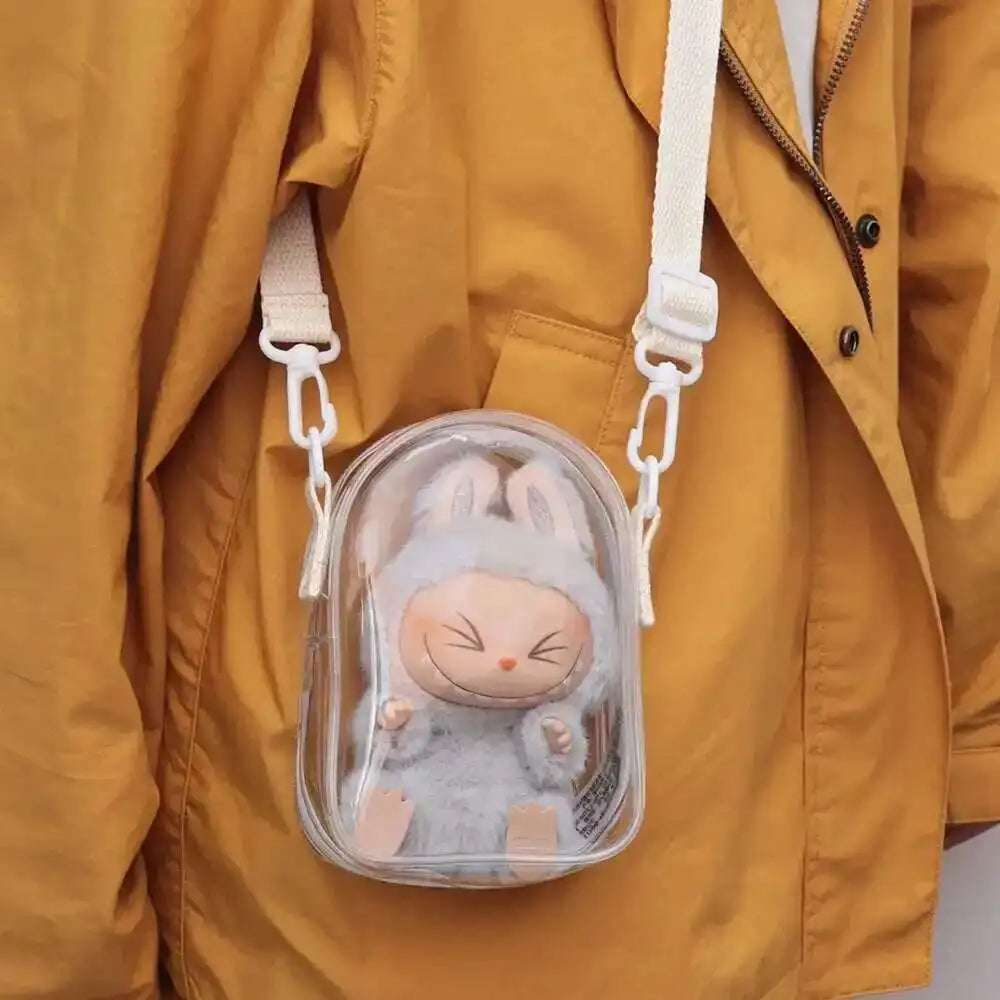 Labubu Transparent Shoulder Bag – 15cm Doll Display Crossbody (No Doll)