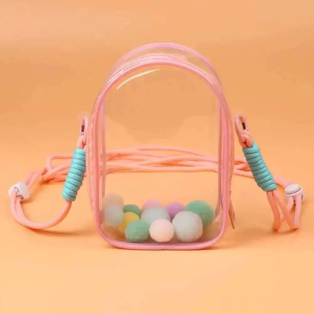 Labubu Transparent Shoulder Bag – 15cm Doll Display Crossbody (No Doll)